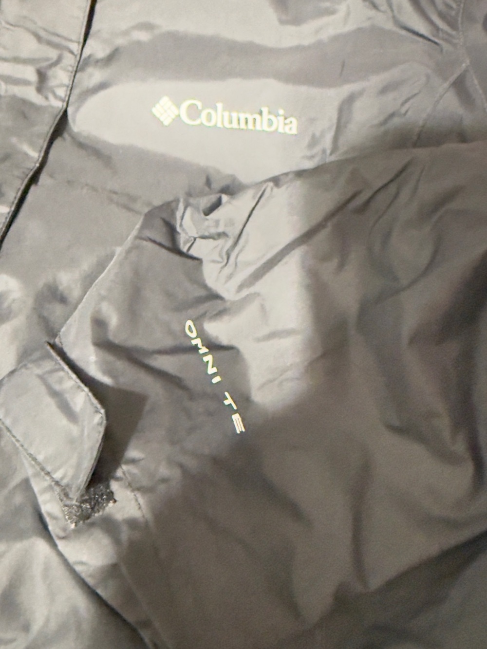 Columbia Omni TE Black Hooded Packable Jacket. GUC. Size M - Picture 11 of 12